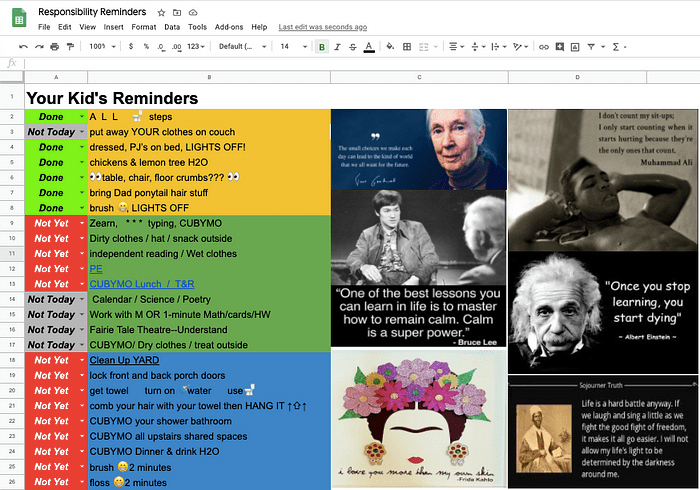 Create a To-Do List for Kids with Google&nbsp;Sheets